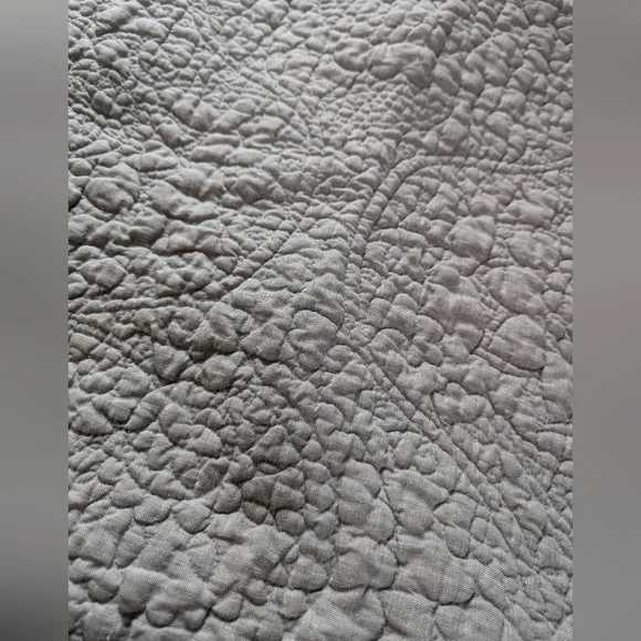 Pottery Barn Belgium Flax Linen Floral Stitch King Shams Set Of 2 - Picture 5 of 9